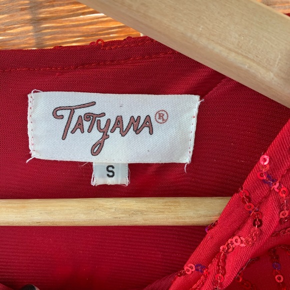 Vintage 80s 90s Retro Red Sequin Cocktail Dress - Picture 5 of 7